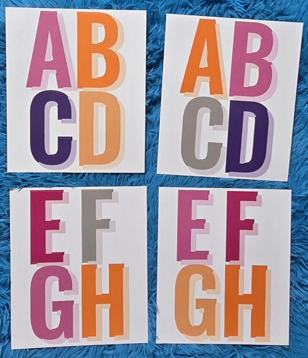 Destination Holiday Letter Stickers Uppercase Alphabet 13 Sheets Multicolor 4" - Picture 3 of 5